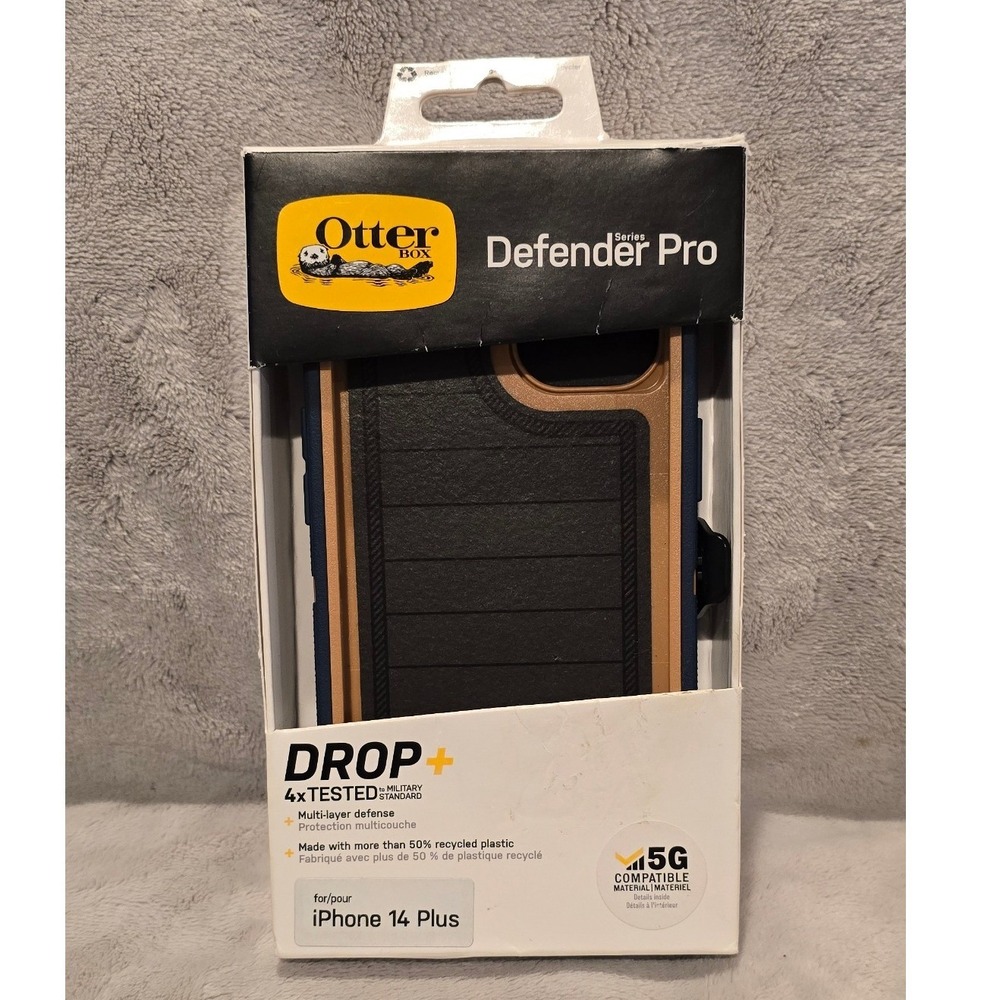 OtterBox Defender Pro Series Case‎ for iPhone 14 Plus Drop Tested Tan/Blue